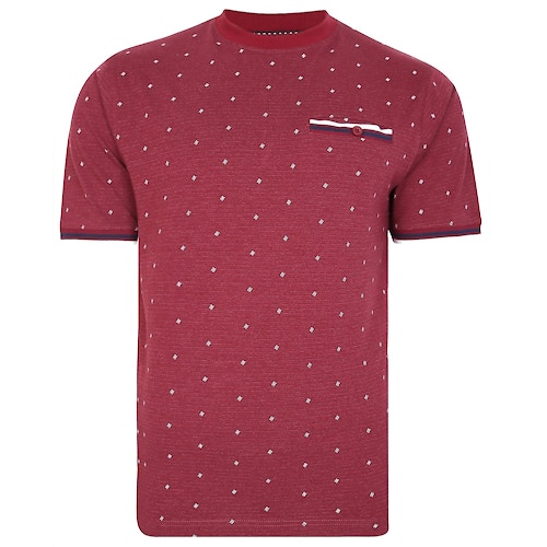 KAM Drop Needle Jersey T-Shirt Burgundy